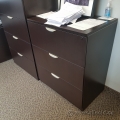 Espresso 3 Drawer Lateral File Cabinet, Locking